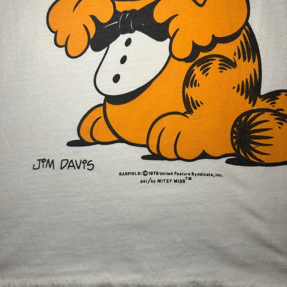 Mitey Miss Garfield T-Shirt Unisex Fits Small White Vintage 1978 Sexy Definition - Picture 3 of 11